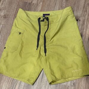 Patagonia Men’s Bright Lime Green Swim Board Shorts